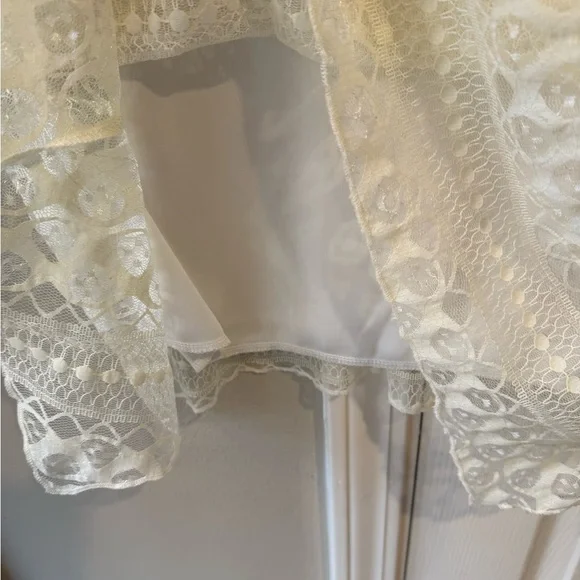 Shannon Ford New York 1X cream Lace Short Sleeve Lined  Top - Picture 4 of 8